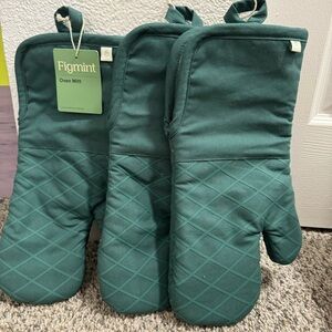 Figmint Teal Oven Mitts Set of 3 NWT